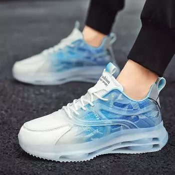 Мужская обувь 2024 года, новые летние дышащие повседневные кроссовки для бега, нескользящие, с толстой подошвой, модные туфли для подростков и пап 39