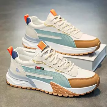 Мужская обувь 2024 года, осень, новые дышащие спортивные повседневные беговые модные спортивные легкие удобные повседневные туфли 39 бежевый