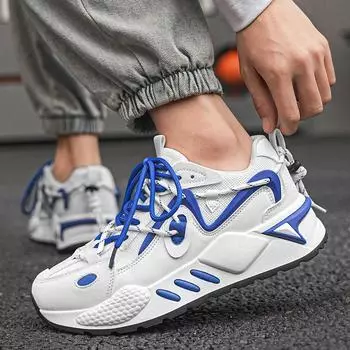 Мужская обувь 2024 года, осень, новые дышащие спортивные повседневные беговые модные спортивные легкие удобные повседневные туфли 39 чёрный