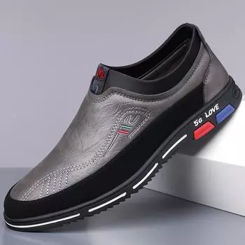 Мужская обувь 2024 года, осень, новые мужские повседневные кожаные туфли, мужские 49 большой размер, 48 размер, 50 размер ноги, обувь 8865 38 чёрный