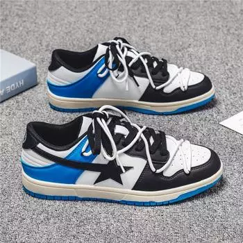 Мужская обувь 2024 года, осенне-зимний взрыв, студенческий кампус, тренд, повседневная обувь с низким верхом, молодежная спортивная кожаная обувь в гонконгском стиле 39