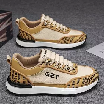 Мужская обувь 2024 года, осенне-зимняя нишевая тенденция, повседневная спортивная модная обувь, кожаная поверхность, водонепроницаемая и износостойкая, мужская обувь для папы с одной педалью 39 белый