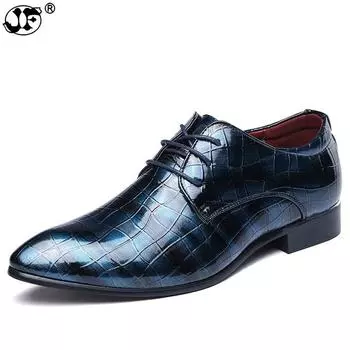 Мужская обувь 2024 года, популярные мужские деловые туфли на плоской подошве из искусственной кожи, удобные мужские туфли для вечеринок и свадеб, большой размер 722 6 чёрный