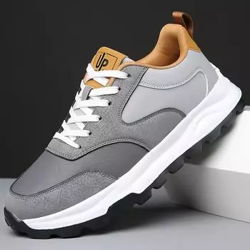 Мужская обувь 2024 года, повседневная обувь на осень и зиму, плюс бархатная теплая спортивная обувь, молодежные модные кроссовки, модные толстые подошвы 38 чёрный