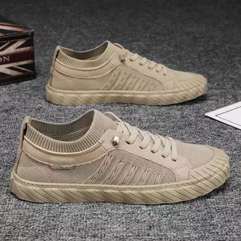 Мужская обувь 2024 года, весна и осень, новые дышащие туфли из ледяного шелка для работы, ленивые туфли с одной педалью для отдыха, летние туфли из старой пекинской ткани 39 серый