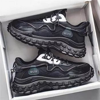 Мужская обувь 2024 года, зимняя новая модная обувь для папы, трендовая универсальная спортивная обувь с шинной подошвой, мужская повседневная обувь для бега, мужская 39