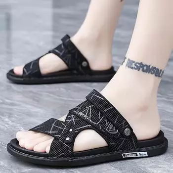Мужская обувь 2024 Sandles Slippers для мужчин Sandals Leather Men s Sandals Cheap Summer Birkinstock Homme Adult Men s Sandal Genuine 39