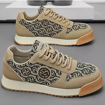 Мужская обувь 2024, весенние новые повседневные кроссовки с мягкой подошвой, нескользящие туфли на толстой подошве 39 хаки