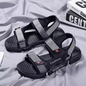 Мужская обувь 2025 года, летняя новая модная тенденция, дышащая повседневная обувь, одна педаль, универсальная износостойкая пляжная обувь, вьетнамская обувь 39