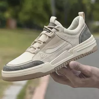 Мужская обувь 2025 года, летняя, новая, молодежная, для путешествий на открытом воздухе, для улицы, легкая, дышащая, дезодорирующая, усиливающая повседневную обувь для доски прилив 37 песочный