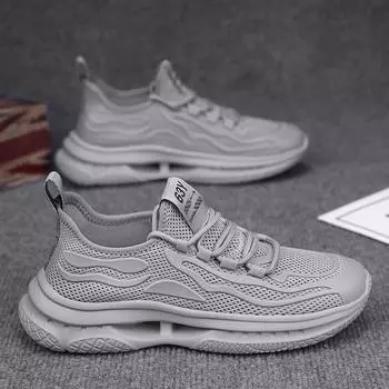 Мужская обувь 2025 года, летняя новая сетчатая дышащая легкая тонкая повседневная спортивная мужская сетчатая обувь с мягкой подошвой 39 хаки