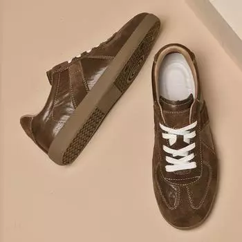 Мужская обувь 2025 года, летняя новая тенденция, легкая, роскошная, ретро, повседневная обувь, мужская, на выход, кожаная, водонепроницаемая, на платформе 37 хаки