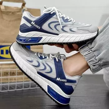 Мужская обувь 2025 года, лето, новая сетчатая дышащая повседневная универсальная спортивная беговая обувь для знаменитостей в Интернете, взрыв, увеличение папы, приливная обувь 39