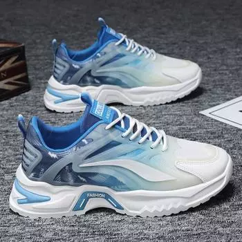 Мужская обувь 2025 года, лето, новые сетчатые универсальные кроссовки для бега, хит интернет-знаменитостей, толстая подошва, против запаха, модная мужская обувь для папы 39
