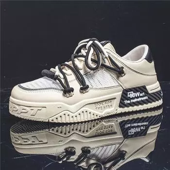 Мужская обувь 2025 года, новая весенняя дышащая повседневная обувь из тонкой сетки, молодежная, увеличивающая рост спортивная обувь из сетки, модная обувь 39 чёрный