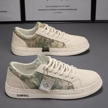 Мужская обувь 2025 года, новая весенняя дышащая дезодорирующая обувь для доски, мужская парусиновая обувь, легкая и удобная мягкая подошва, повседневная обувь с низким верхом 39