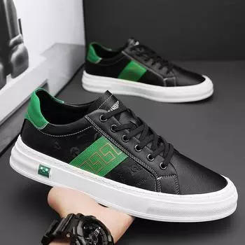 Мужская обувь 2025 года, новая весенняя дышащая модная спортивная и повседневная обувь на плоской подошве, мужская белая обувь, универсальная мягкая подошва, модная обувь 39 белый