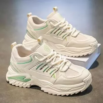 Мужская обувь 2025 года, новая весенняя мода, универсальная, молодежная, спортивная, черная, износостойкая, на толстой подошве, ретро-туфли для папы 39 standard sneaker size