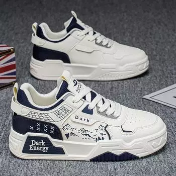 Мужская обувь 2025 года, новая весенняя спортивная и развлекательная универсальная обувь для серфинга, для молодых студентов, на толстой подошве, увеличивающая рост, маленькие белые туфли 39