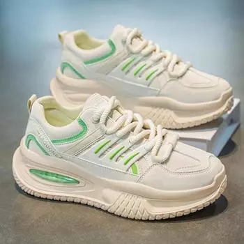 Мужская обувь 2025 года, новая весенняя студенческая мода, универсальная дышащая сетчатая повседневная спортивная обувь, мужская обувь для папы большого размера 39 standard sneaker size хаки