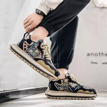 Мужская обувь 2025 года, новая весенняя универсальная повседневная спортивная обувь, увеличивающая рост, молодежная кожаная обувь на толстой подошве, модная обувь Forrest Gump dad 39