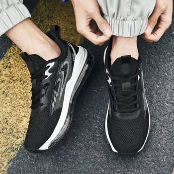 Мужская обувь 2025 года, новая весна и лето, супер, внешняя торговля, мужская повседневная спортивная обувь, сетка, воздушная подушка, внешняя торговля, новая 38 белый