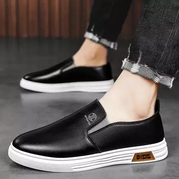Мужская обувь 2025 года, новые кожаные туфли с одной педалью, удобные, легкие и дышащие мокасины, модные, универсальные, трендовые мужские туфли 39