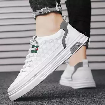 Мужская обувь 2025 года, новые летние дышащие спортивные белые туфли, мужские белые туфли, повседневные белые кожаные туфли, универсальные модные туфли 39
