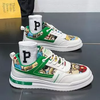 Мужская обувь 2025 года, новые летние дышащие оригинальные нишевые дизайнерские туфли для досок, для подростков, студентов, для спорта и отдыха, белые туфли 39