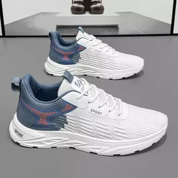 Мужская обувь 2025 года, новые летние дышащие повседневные сетчатые туфли с мягкой подошвой, белые универсальные кроссовки для бега и спорта, модные кроссовки 39
