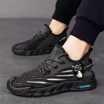 Мужская обувь 2025 года, новые летние дышащие сетчатые кроссовки для летающих людей, повседневная спортивная обувь для бега и отдыха на природе для студентов 39