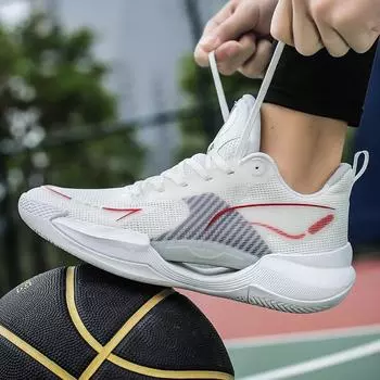 Мужская обувь 2025 года, новые сетчатые дышащие баскетбольные спортивные кроссовки, спортивные студенческие сверхлегкие амортизирующие кроссовки для бега 36