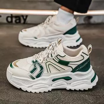 Мужская обувь 2025 года, новые весенние кожаные водонепроницаемые нишевые кроссовки средней высоты, модные кроссовки для активного отдыха в гонконгском стиле 39 standard sneaker size