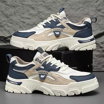 Мужская обувь 2025 года, новые весенние повседневные кроссовки из дышащей сетки, мужские рабочие ботинки для папы 39