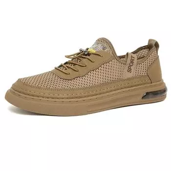 Мужская обувь 2025 года, новый летний тренд, повседневная сетчатая обувь, дышащая сетка, полая тонкая сетка, спортивная обувь для мужчин 38