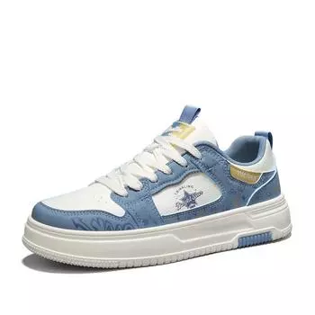 Мужская обувь 2025 года, новый стиль, мода, универсальная, молодежная, повседневная, плоская обувь, студенческая, низкая, спортивная, корейская версия, модная обувь 39 синий