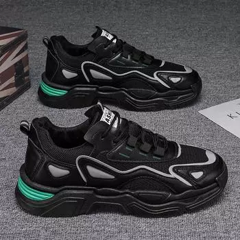 Мужская обувь 2025 года, новый тренд, весна, дышащая спортивная повседневная обувь для бега, универсальная, для студентов, сетка, увеличивающая рост, обувь для папы 39