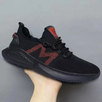 Мужская обувь 2025 года, новый весенний тренд, универсальная спортивная повседневная модная дышащая плетеная беговая обувь для папы 39