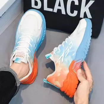 Мужская обувь 2025 года, осень, новая, на платформе, нескользящая, повседневная обувь, универсальная, модная, спортивная, сетчатая, для папы, модная обувь, кроссовки 39