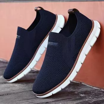 Мужская обувь 2025 года, весенняя обувь из хлопчатобумажной ткани, повседневная обувь в британском стиле из сетчатой ткани, дышащая и легкая, модная спортивная обувь 39
