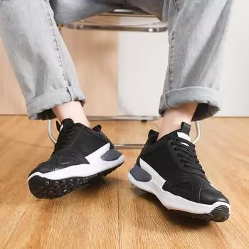 Мужская обувь 2025 года, весна, новая дышащая сетка, спортивная, для отдыха, бега, дизайн, ниша, путешествия, папа, универсальная, модная обувь 39 чёрный