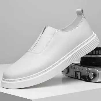 Мужская обувь 2025 года, весна, новая мода, легкая, роскошная, простая и удобная повседневная обувь, мужская мягкая подошва, амортизирующая обувь для доски 37 чёрный