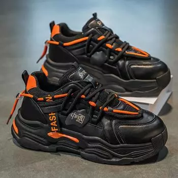 Мужская обувь 2025 года, весна, новые дышащие сетчатые туфли, мужская трендовая универсальная спортивная обувь на платформе, повседневная модная обувь для папы 39