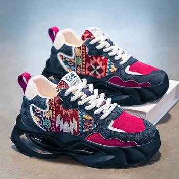 Мужская обувь 2025 года, весна, новые сверхлегкие, на толстой подошве, с мягкой подошвой, амортизирующие, Guochao, взрывоопасные, повседневные спортивные туфли 39 чёрный