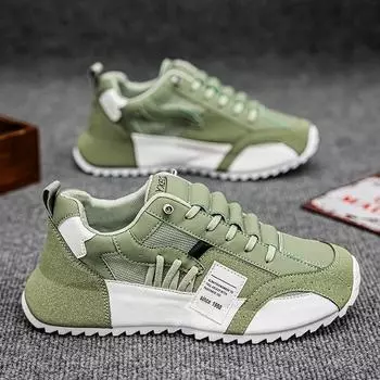 Мужская обувь 2025 года, весна, новый молодежный тренд, спортивная обувь, молодежная мода, персонализированная сумка, нижняя часть, одна педаль, повседневная обувь 39 зелёный