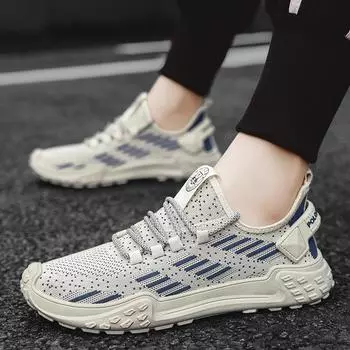 Мужская обувь 2025 новая летняя дышащая тонкая сетчатая летящая тканая сетчатая обувь повседневная нескользящая для бега спортивная модная обувь 38