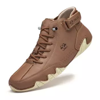 Мужская обувь 2025 новая весна и лето дышащая кожа мягкая подошва мужские туфли-бини повседневный британский стиль хелп ботинки мартинсы 38