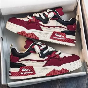 Мужская обувь 2025 весна модный бренд универсальные красные туфли для скейтбординга молодежные спортивные туфли на платформе 47 очень большой размер 48 повседневная обувь 39 красный