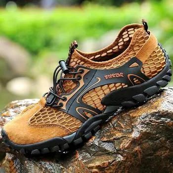 Мужская обувь Aqua, быстросохнущая противоскользящая обувь для воды, легкие мужские кроссовки, водонепроницаемые пляжные мужские тапочки, бесплатная доставка, большой размер 37 чёрный