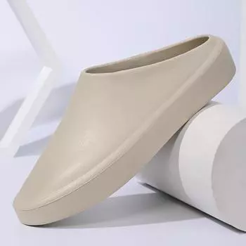 Мужская обувь Baotou, летняя одежда, тапочки из кокоса, пляжная обувь для мальчиков, один и тот же стиль для мужчин и женщин 36 кремовый